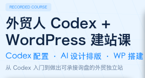 外贸人Codex + WordPress建站课-艺川网创