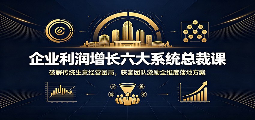 企业利润增长六大系统总裁课：破解传统生意经营困局，获客团队激励全维度落地方案-艺川网创