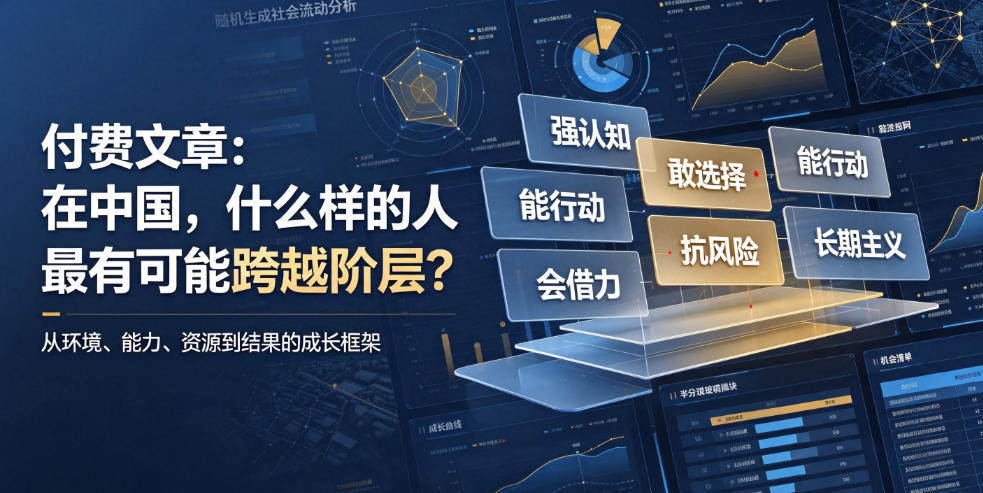 付费文章:在中国,什么样的人最有可能跨越阶层?-艺川网创