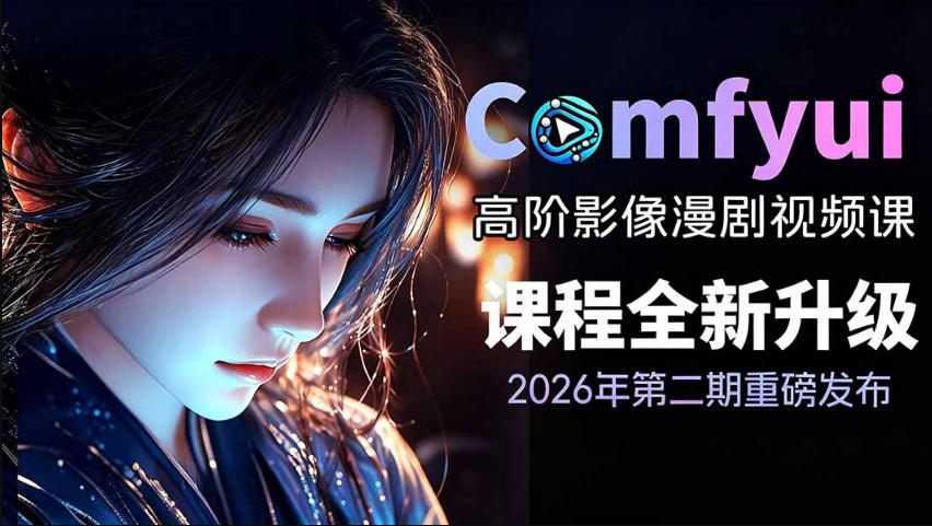 2026新版ComfyUI漫剧动画全流程实战课,0基础入门到进阶全流程动态漫,轻松实现流量变现-艺川网创