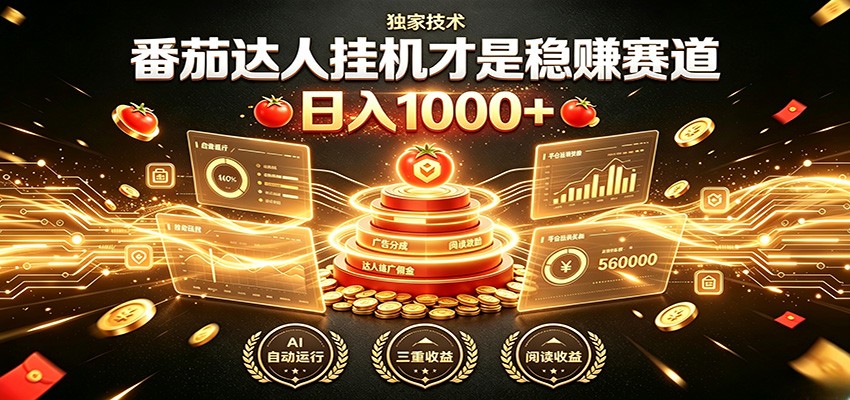 别再瞎找副业！番茄达人挂机才是稳赚赛道 日入1000+-艺川网创