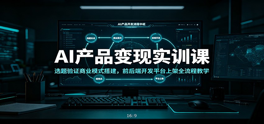 AI产品变现实训课：选题验证商业模式搭建，前后端开发平台上架全流程教学-艺川网创