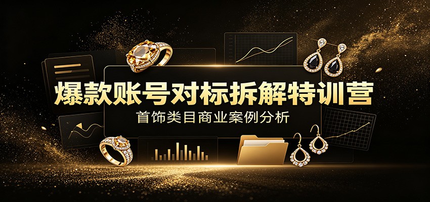 爆款账号对标拆解特训营：首饰类目商业案例分析，配套完整资料内容-艺川网创