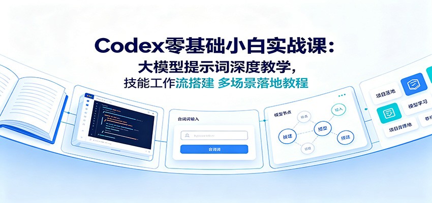 Codex零基础小白实战课：大模型提示词深度教学，技能工作流搭建多场景落地教程-艺川网创
