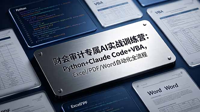 财会审计专属 AI实战训练营：Python+Claude Code+VBA，Excel/PDF/Word自动化全流程-艺川网创