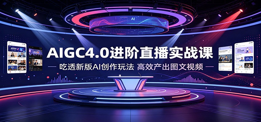 AIGC4.0进阶直播实战课:吃透新版AI创作玩法,高效产出图文视频-艺川网创