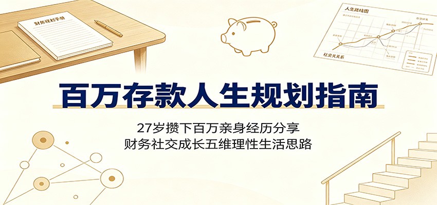 百万存款人生规划指南：27岁攒下百万亲身经历分享，财务社交成长五维理性生活思路-艺川网创