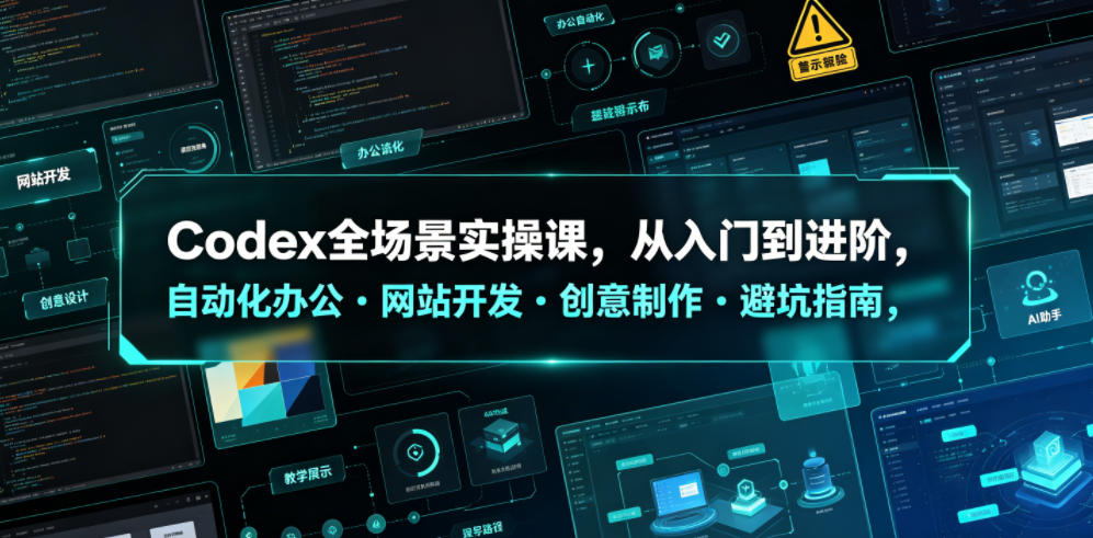 Codex全场景实操课，从入门到进阶，自动化办公・网站开发・创意制作・避坑指南，全流程教学-艺川网创