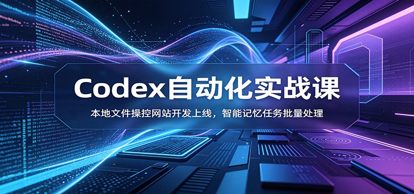 Codex自动化实战课：本地文件操控网站开发上线，智能记忆任务批量处理-艺川网创