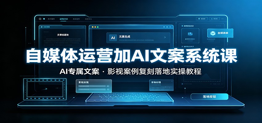 自媒体运营加AI文案系统课::AI专属文案,影视案例复刻落地实操教程-艺川网创