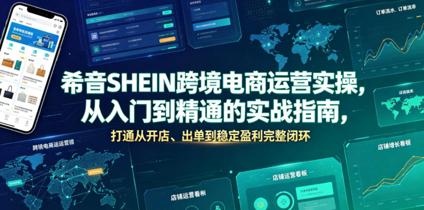 希音SHEIN跨境电商运营实操，从入门到精通的实战指南，打通从开店、出单到稳定盈利完整闭环-艺川网创