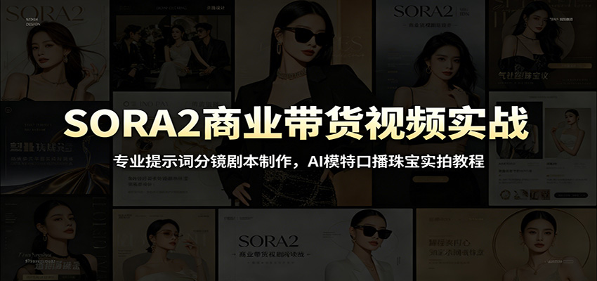 SORA2商业带货视频实战：专业提示词分镜剧本制作，AI模特口播珠宝实拍教程-艺川网创