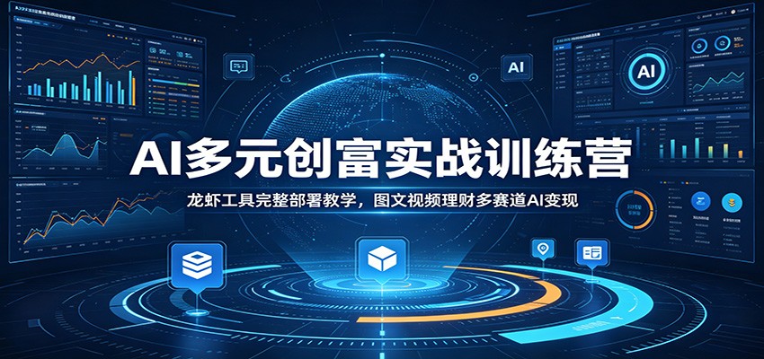 AI多元创富实战训练营：龙虾工具完整部署教学，图文视频理财多赛道AI变现-艺川网创