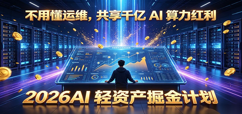 不用懂运维，共享千亿 AI 算力红利，2026AI 轻资产掘金计划-艺川网创