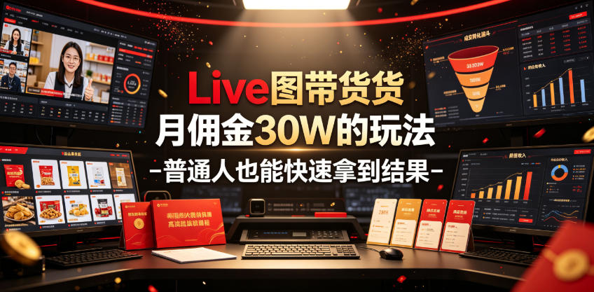 Live图带货月佣金30W的玩法-普通人也能快速拿到结果-艺川网创