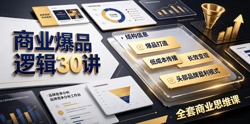 商业爆品逻辑30讲|拆解各行各业头部品牌盈利模式,吃透爆品打造、低成本传播、长效变现全套商业思维课-艺川网创