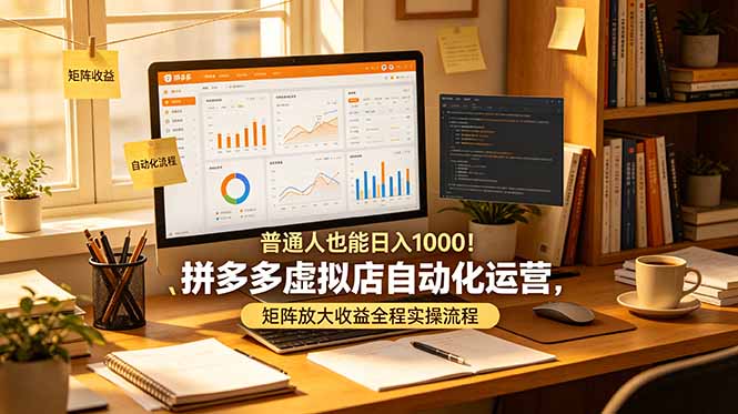 普通人也能日入 1000！拼多多虚拟店自动化运营，矩阵放大收益全程实操流程-艺川网创
