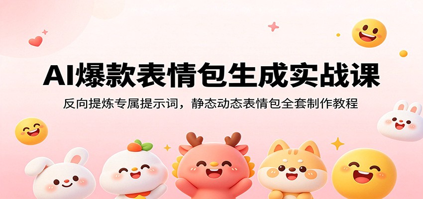 AI爆款表情包生成实战课:反向提炼专属提示词,静态动态表情包全套制作教程-艺川网创