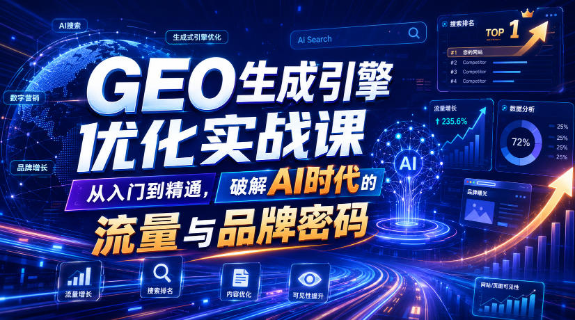 GEO生成引擎优化实战课，从入门到精通，破解AI时代的流量与品牌密码-艺川网创