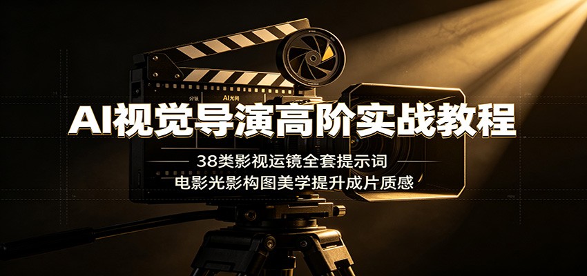 AI视觉导演高阶实战教程：38类影视运镜全套提示词，电影光影构图美学提升成片质感-艺川网创