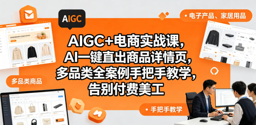 AIGC+电商实战课,AI一键直出商品详情页,多品类全案例手把手教学,告别付费美工(更新0704)-艺川网创