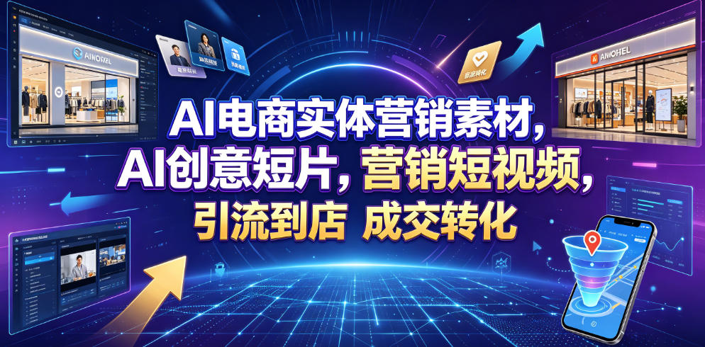 AI电商实体营销素材，AI创意短片，高效打造营销短视频，轻松引流到店，稳定提升门店客流与成交转化-艺川网创