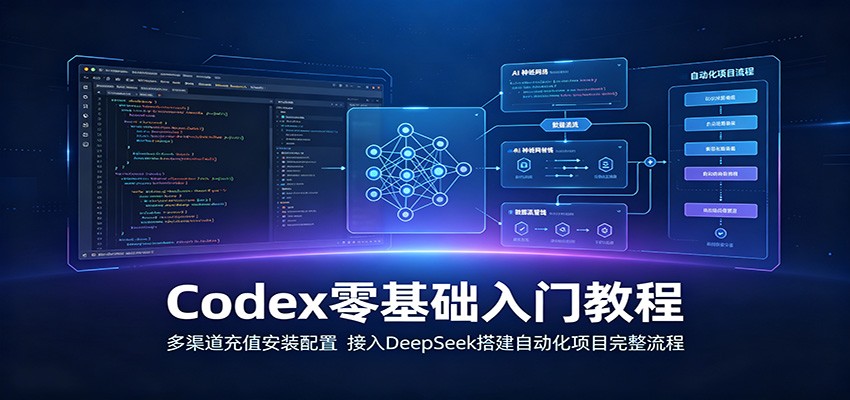 Codex零基础入门教程：多渠道充值安装配置，接入DeepSeek搭建自动化项目完整流程-艺川网创