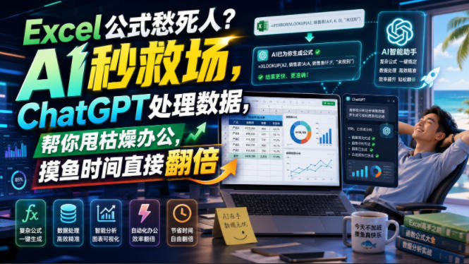 Excel公式愁死人?AI秒救场,ChatGPT处理数据,帮你甩枯燥办公,摸鱼时间直接翻倍【原创双语字幕】-艺川网创