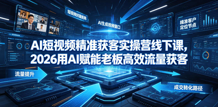 AI短视频精准获客实操营6月10-14号线下课,2026用AI赋能老板高效流量获客-艺川网创