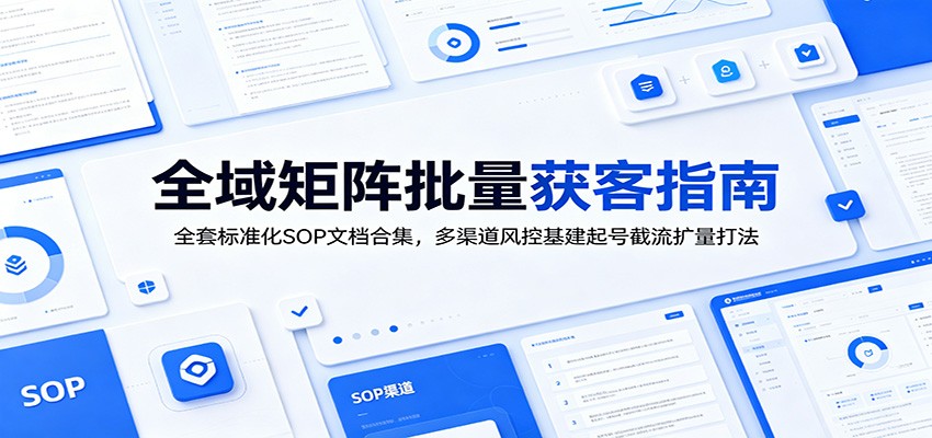 全域矩阵批量获客指南：全套标准化SOP文档合集，多渠道风控基建起号截流扩量打法-艺川网创