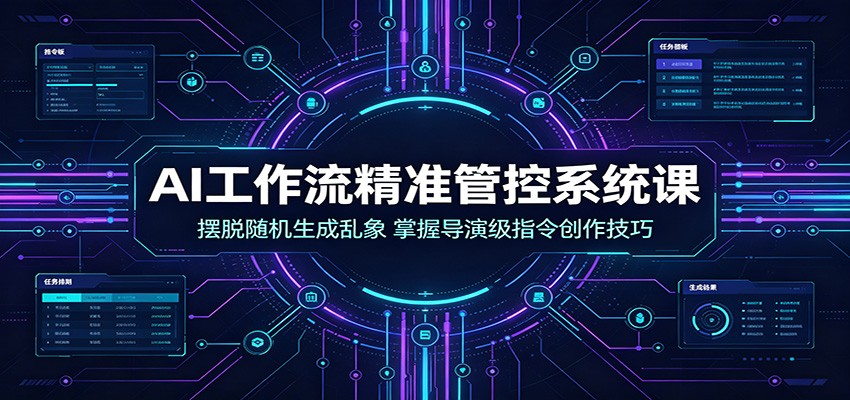 AI工作流精准管控系统课:摆脱随机生成乱象,掌握导演级指令创作技巧-艺川网创