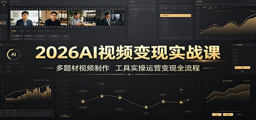 2026AI视频变现实战课:多题材视频制作,工具实操运营变现全流程-艺川网创