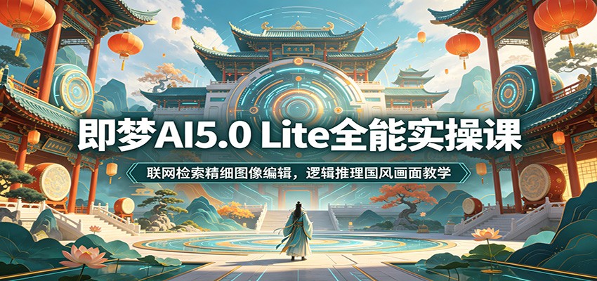 即梦AI5.0 Lite全能实操课:联网检索精细图像编辑,逻辑推理国风画面教学-艺川网创